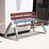 Sillas de Parque de Acero Inoxidable, Bancos para Exteriores, Bancos Comunitarios, Asientos para Centros Comerciales, Bancos con Respaldo de Madera Anticorrosión, Sillas de Fila, Taburetes
