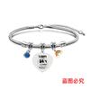 Pulseira Europeia e Americana Transfronteiriça Aço Inoxidável Osso de Cobra Diamante Azul Temporada de Formatura Presente Comemorativo de Feriado Gravação Aço Titânio Atacado