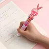 Bolígrafo de Diez Colores con Orejas de Conejo de Dibujos Animados Estudiante Diez en Uno Tipo Pulsador Bolígrafo de Aceite Multifuncional Marcador Bolígrafo de Bola Bolígrafo de Gel
