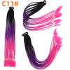 Cola de Caballo Celebridad de Internet Colorido Productos de Coleta Cola de Caballo Marrón Colorido Cabello Real Completo Seda de Alta Temperatura 12 Coletas