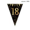 Suministros para Fiesta de Cumpleaños Transfronterizos Negros y Dorados Banderines Triangulares Decoraciones de Fiesta Primer Cumpleaños Número Papel Banderines Triangulares