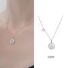 Pingente Redondo de Cabacinha Estilo Fujian e Guangdong com Zircônias, Colar de Prata de Lei S925 para Mulheres, Joias de Temperamento Modernas e Exquisitas Estilo Ins Atacado