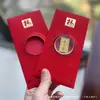 Adesivos de Telefone de Ouro Puro 999 para o Festival da Primavera, Artesanato em Metal de Envelope Vermelho de Alta Qualidade, Presentes para Reunião Anual