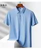 Camisa Polo de Verano Antibacteriana de Seda Helada Transpirable de Secado Rápido de Manga Corta para Hombre Nueva Sin Costuras