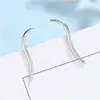 Xiaoyinjia plata de ley s925 hilo flotante caligrafía simple estilo europeo y americano clip para oreja aretes de diseñador israelí para mujer