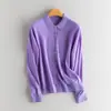 Nuevo Cardigan de Punto Fino 100% Cachemir Primavera/Verano 2026 Cuello Polo Chaqueta Versátil Color Sólido para Mujer