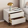 Mesa de noche de madera maciza con chapa de madera, lujo ligero, mesita de noche, mueble de noche, simple, para el hogar, de alta gama, moderno, almacenamiento para dormitorio, pequeño nuevo