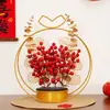 Arreglo de Flores Artificiales Fruta de la Fortuna Arreglo en Cesta de Flores Falsas Decoración de Mesa para Sala de Estar Decoración para Casa Nueva Boda Año Nuevo Arreglo de Ramo
