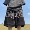 Uau Personalizado Americano Retrô Desgastado Carta Esportes Hip-Hop High Street Casual Versátil Verão Masculino Juventude Shorts