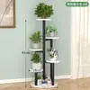 Estante de Flores de Hierro para Sala de Estar, Estante de Flores de Pie para Balcón, Soporte para Macetas de Suculentas y Plantas Verdes, Estante de Almacenamiento de Piso Multicapa para Interiores