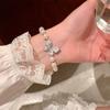 Pulseira de Pérolas Azuis Ice Blue com Borboleta para Mulheres de Luxo Leve Nicho Exquisite Acessórios de Alto Padrão para Estudantes Presente