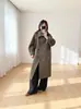Nuevo Abrigo de Lana Doble Cara para Mujer Otoño/Invierno 2026, Longitud Media, Corte Holgado, Color de Contraste, Cuello de Solapa, Estilo Sencillo