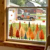 BRUP estilo pastoral escenario de otoño árbol pegatinas de ventana atmósfera de otoño pegatinas electrostáticas para ventana de vidrio HS-JD5576E