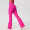 Pantalones de Yoga de Pierna Ancha Ajustados con Estampado Personalizado Europeo y Americano para Mujer Secado Rápido Levanta Glúteos Micro Flare Deportivos Largos 52338