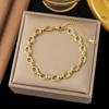 [Pulsera de Moda Caliente Mejor 2] Temperamento Europeo y Americano de Alta Gama K Oro Cruz Acero de Titanio Pulsera Diseño Nicho Estilo Frío Mujeres