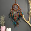 Nuevo Atrapasueños Creativo Serie Niña India Cinco Aros Atrapasueños para Colgar en Casa Borla de Doble Pluma