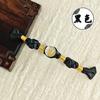Hebilla Cheongsam Botón de Bambú Enrollado con Lámina de Oro Hebilla de un Carácter Traje Tang Hanfu Guofeng Largo y Corto Botones Tejidos a Mano
