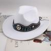 Chapéu Top Étnico Chapéu de Cowboy Ocidental Xizang Xizang Chapéu de Performance Chapéu de Lã Chapéu de Lã Retrô Centro-Europeu e Americano