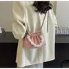 Bolso Mujer 2024 Nuevo Bolso Cubo Sencillo Moda Mujer Trendy Bolso Plegado Bolso Cruzado de Perlas Bolso de Cadena de Color Sólido