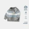 Tejido de Punto Rayado para Niños 2026 Nueva Colección Primavera y Otoño Suéter Suave para Bebé Apto para la Piel para Niños y Niñas Lindo Suéter con Cabeza de Conejo