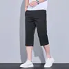 Pantalones cortos para hombre de alto costo-beneficio para el verano, ligeros, de color liso, estilo business casual, de seda helada, finos, rectos, con elasticidad
