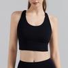 Sujetador Deportivo Nuls de Sensación Desnuda con Copa Integrada Espalda Cruzada Top de Yoga Sujetador de Yoga Push-Up Camiseta sin Mangas para Mujer