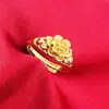 Varios Estilos de Anillos para Mujer con Diseño de Lluvia de Meteoros en Forma de Corazón, Anillos con Caracteres de Bendición, Joyería de Latón con Acabado Cepillado de Artesanía Fina al por Mayor