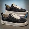 Sapatos de Lona Masculinos Outono Novo Respirável Sapatos de Pano Pretos Tênis Populares Masculinos Antiderrapantes com Aumento de Altura Sapatos Esportivos Casuais