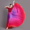 Saia Larga de Balanço para Dança Clássica Saia Longa de Meio Comprimento para Prática de Dança Moderna Saia de Gaze Elegante para Performance de Dança Quadrada de Xinjiang para Adultos