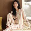 Pijama feminina atacado transfronteiriço primavera e outono novo algodão imitação manga comprida senso de alta qualidade doce casual fofo roupa de casa terno