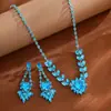 Aretes y Collar de Zirconia Super Brillante con Forma de Corazón de Espiga de Trigo, Cadena para Clavícula de Lujo Ligero de Gama Alta, Accesorio de Cuello Versátil Elegante y Moderno