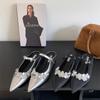 Zapatillas de Plata con Tacón de Cuña de Estilo Nicho para Mujer Verano 2025 con Sandalias de Estilo Elegante para la Noche y Faldas