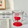 Copo de Vidro Desenho Animado para Uso Doméstico, Copo de Água Alto e Estiloso para Mulheres, Novo Modelo 2025 Copo de Suco, Copo de Chá com Leite Café