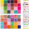 2400 piezas de perlas teñidas ABS de 6 mm y 48 colores, cuentas sueltas para hacer pulseras y collares, accesorios de joyería