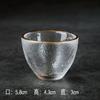 Taza de té de vidrio martillado estilo japonés Taza transparente de cristal Juego de té Kung Fu Hogar Maestro Taza de té pequeña Tazón de té