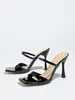 Sandalias de Tacón Alto Tallas Grandes para Mujer 2025 Verano Nuevo Exportación Europea y Americana Punta Cuadrada Punta Abierta Uso Exterior Moda Sandalias de Mujer