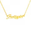 Collar corto de oro de imitación inglés simple de estilo coreano con letras para mujer, cadena de clavícula, conjunto de collar de oro arena de Vietnam