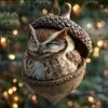 Decoraciones Navideñas de Ardilla Castaña Erizo Transfronterizas Colgante para Árbol de Navidad Colgante Acrílico Impresión Plana 2D