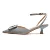Zapatos de Primavera y Verano de Fu Zapatos de Primavera Corte Bajo 2023 Zapatos con Hebilla Tacón Bajo Punta Delantera y Trasera Tacón Fino Zapatos Casuales