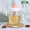 Olla Doméstica para Servir Aceite de Cocina con Alto Valor Estético, Cepillo Integrado y Diseño para Verter, Botella de Aceite de Vidrio Espesado, Adecuada para Barbacoa y Freidora de Aire