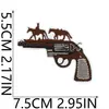 Parches de Tela Bordados Western para Hombre Pegatinas de Pistola Pegatinas de Caballo Tauro Etiqueta Bordada por Computadora Pegatinas de Cactus para Planchar