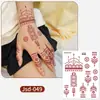 Ruikalong Novo em estoque Atacado Adesivo de Tatuagem de Henna Renda Vermelha Mão Costas Adesivo de Tatuagem Descartável À Prova D'água