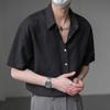 Camisa de manga curta estilo maduro leve masculina verão camisa listrada de alta qualidade ins marca da moda bonito casual meia manga top