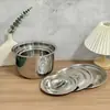 Taza de Sabor de Acero Inoxidable al por Mayor Olla de Cocina Olla de Cocina No Magnética con Tapa Tarro de Condimentos Batidor de Huevos Espesado y Profundizado Recipiente para Manteca