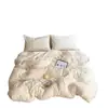 Otoño e Invierno Engrosado Tallado Leche Polar Juego de Cuatro Piezas Encaje Pelo de Conejo Bola de Encaje Lujo Ligero Juego de Tres Piezas Sábana Jacquard Funda Nórdica