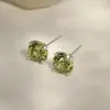Pendientes de Plata de Ley S925 con Aguja, Sencillos y Dulces, Corte Milenio Rosa de Zirconia, Pendientes Versátiles de Moda de Lujo Ligero Personalizados