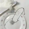 Collar Colgante con Borla de Flor Rosa para Mujer Primavera Temprana Versátil Cadena para Clavícula Dulce Lujo Ligero Cadena de Cuello de Moda Elegante Nicho