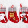 Calcetines pequeños decorativos navideños, calcetines de Papá Noel, muñeco de nieve, ciervo, calcetines de árbol de Navidad, colgante, bolsa de regalo