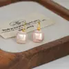 Pendientes Casuales Geométricos de Perlas Cubo de Azúcar, Pendientes Elegantes de Moda de Alta Gama, Diseño de Nicho, Pendientes Exquisitos y Versátiles para Mujeres