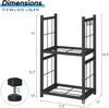 Estante para leña para chimenea interior, estante doble para apilar madera para patio exterior, hierro, estante pesado para almacenamiento de madera